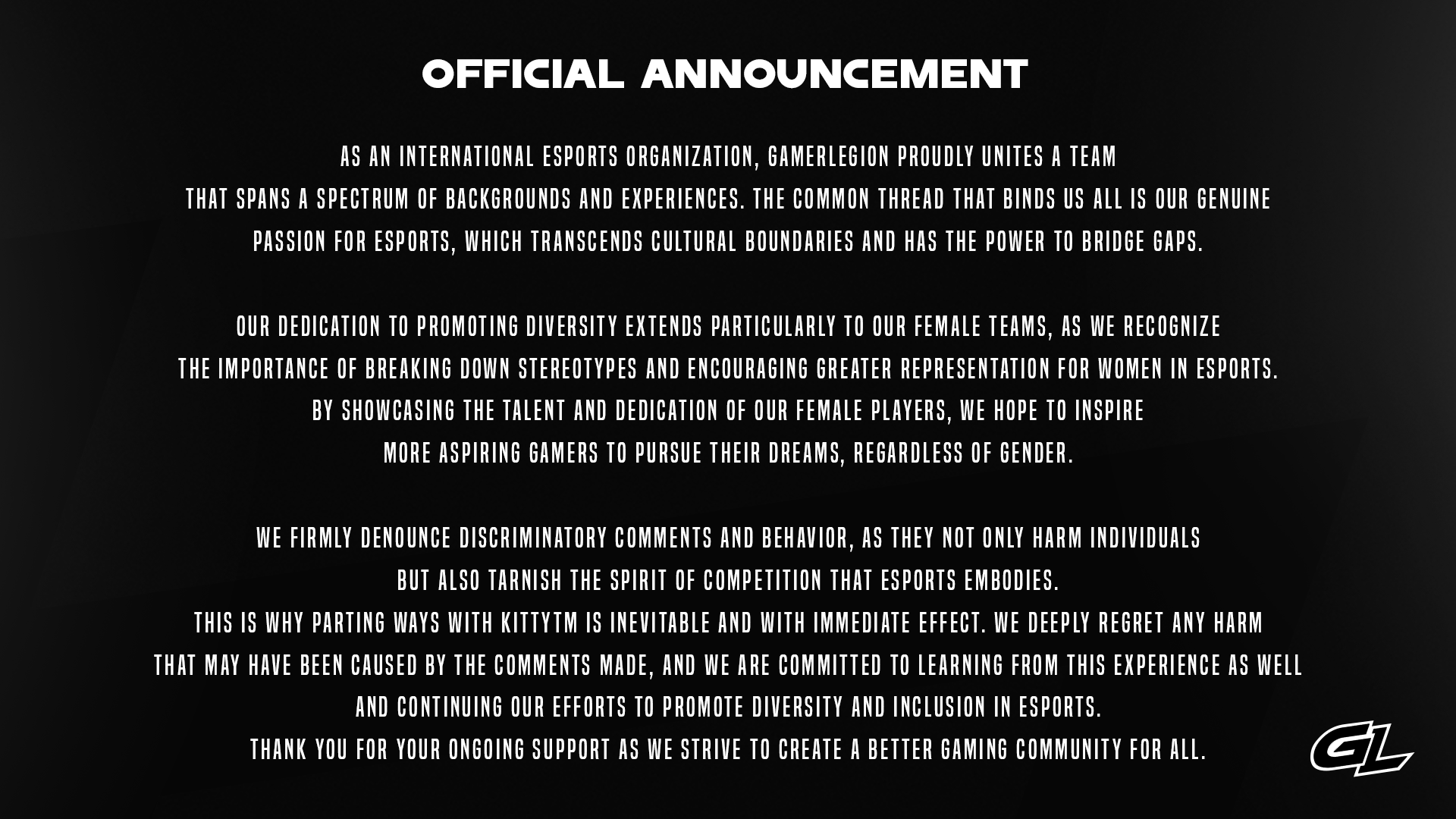 Đội tuyển CS:GO đã thông báo chia tay nữ tuyển thủ này sau vỏn vẹn 2 ngày đồng hành cùng nhau.