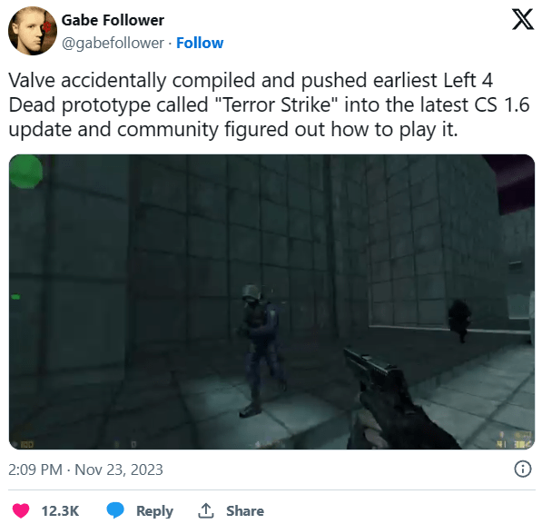 Valve vô tình làm rò rỉ bản game nguyên mẫu của Left 4 Dead