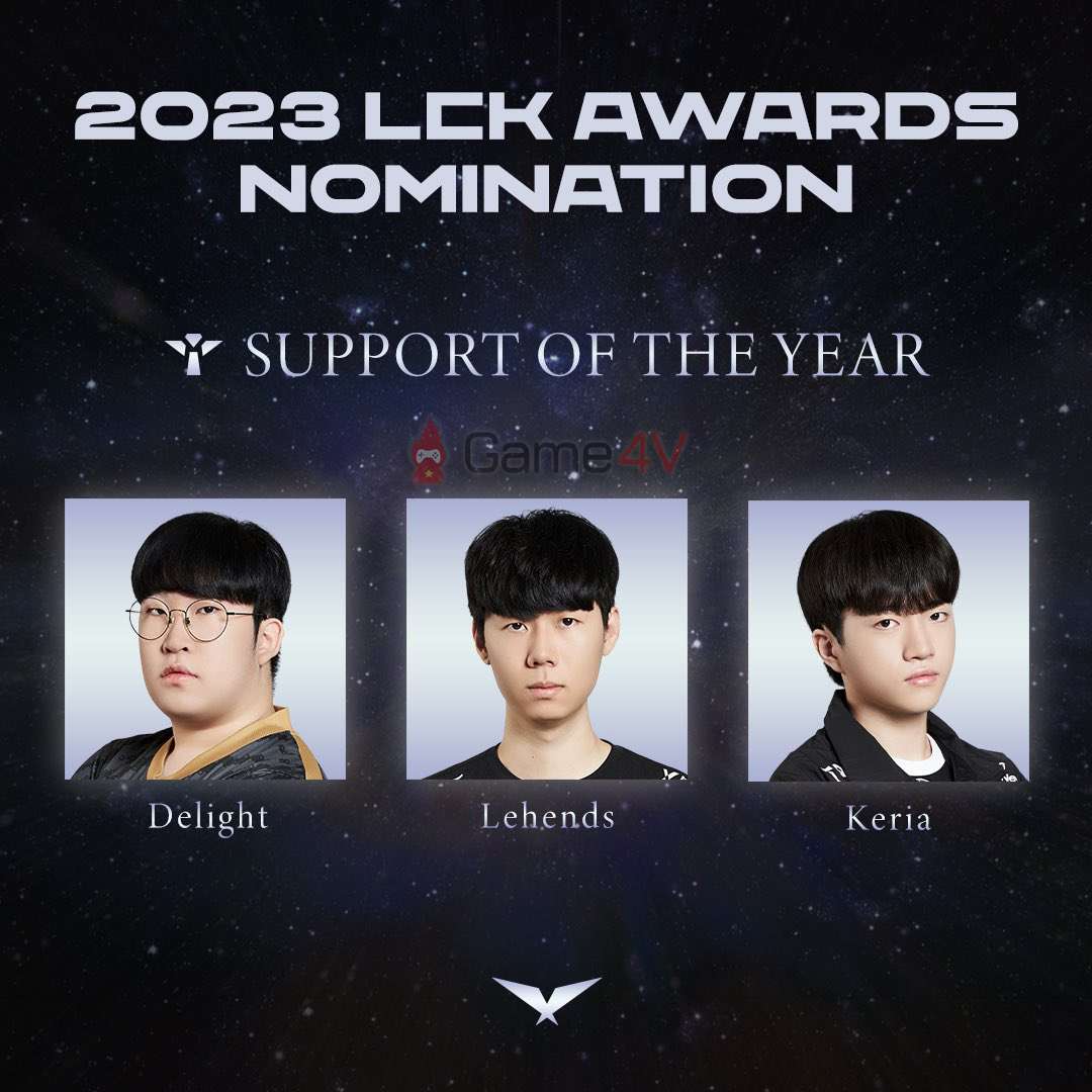 Đề cử Support of the Year: Delight, Lehends, Keria.