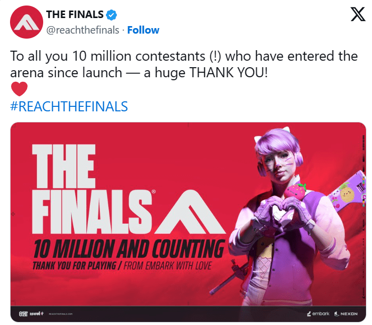The Finals đạt 10 triệu người chơi chỉ sau nửa tháng phát hành