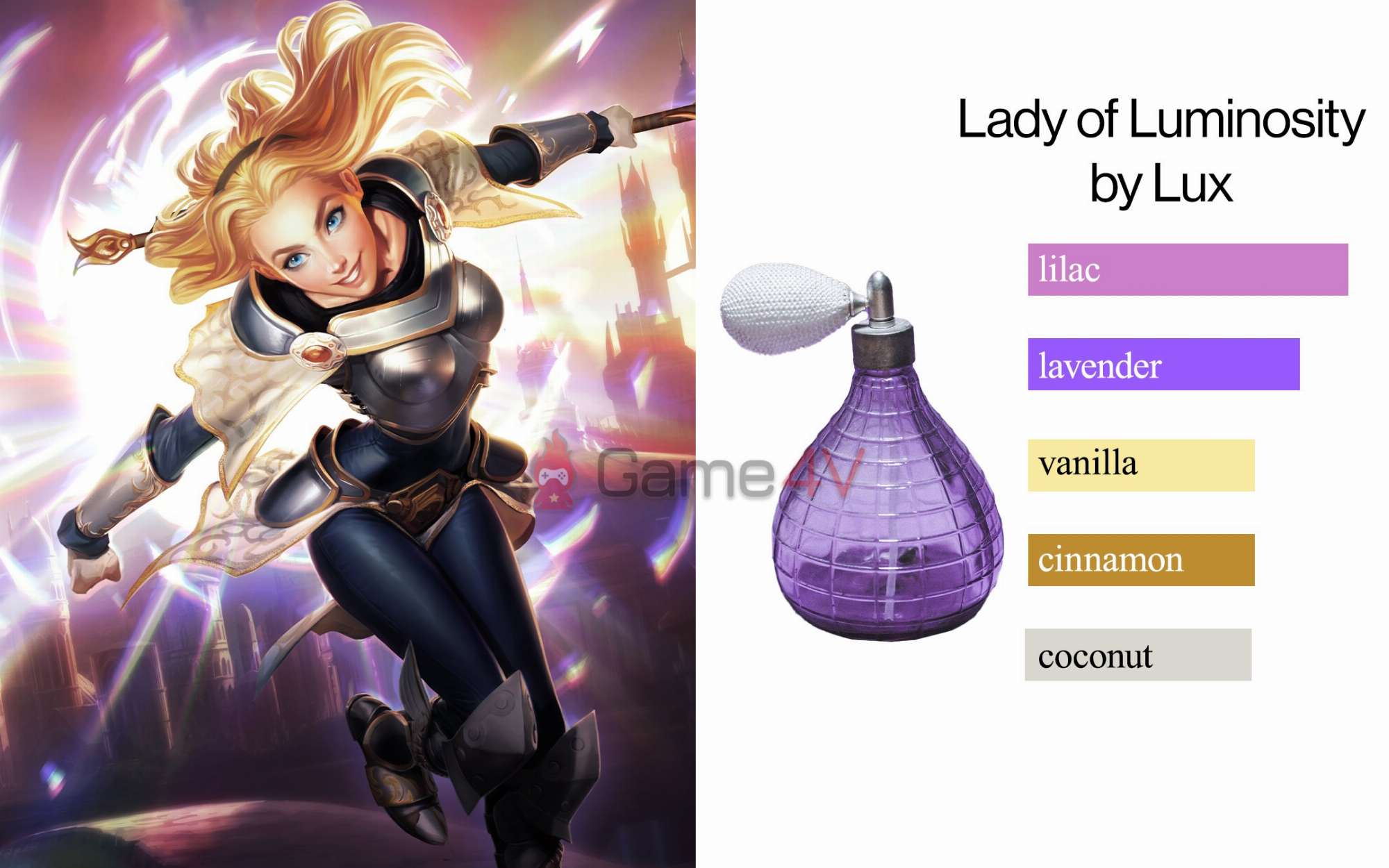 Lux mang mùi hương Tử Đinh Hương nhiều nhất dựa trên chia sẻ của Riot Games.